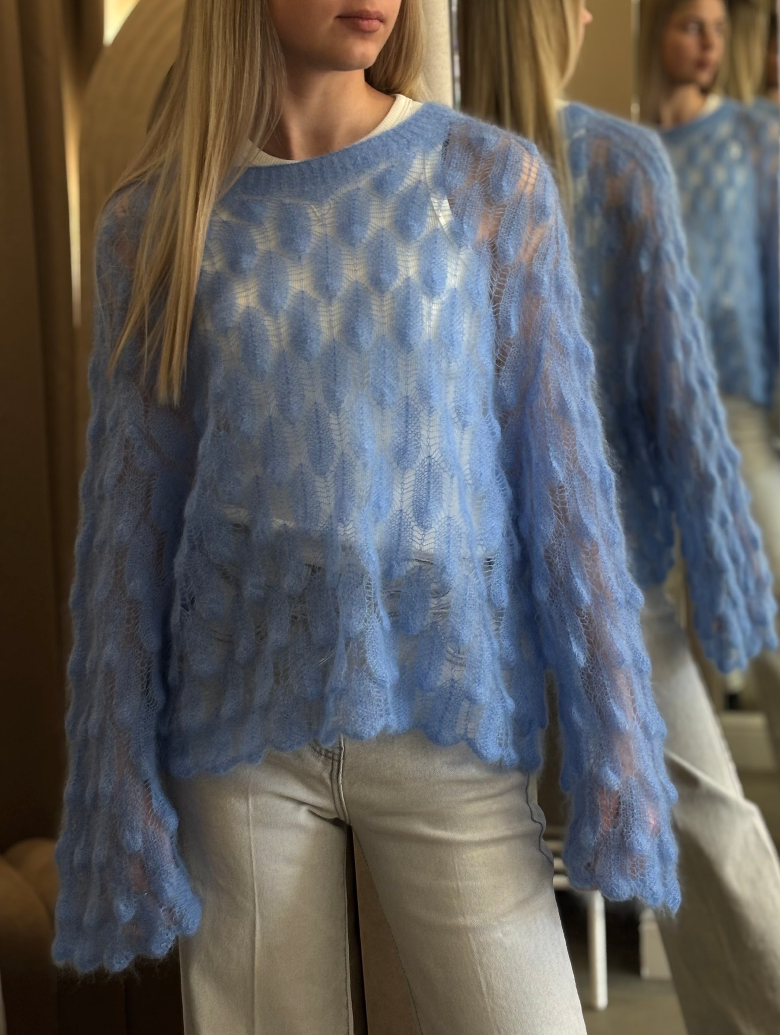 Kid moheros megztinis baby blue